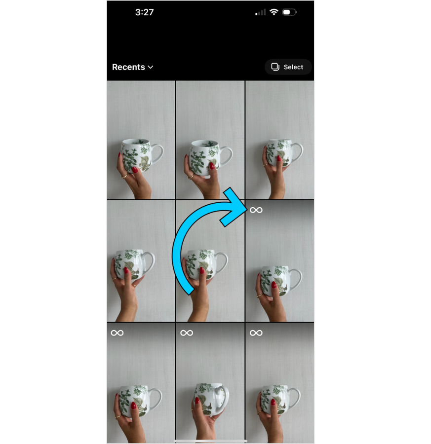 Instagram boomerang camera roll