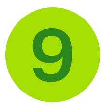 The number 9 in a green circle