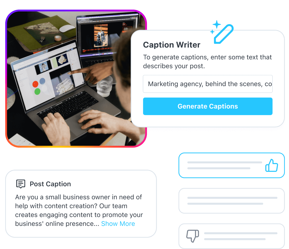 Laters AI Caption writer is used to save time by generating social media captions